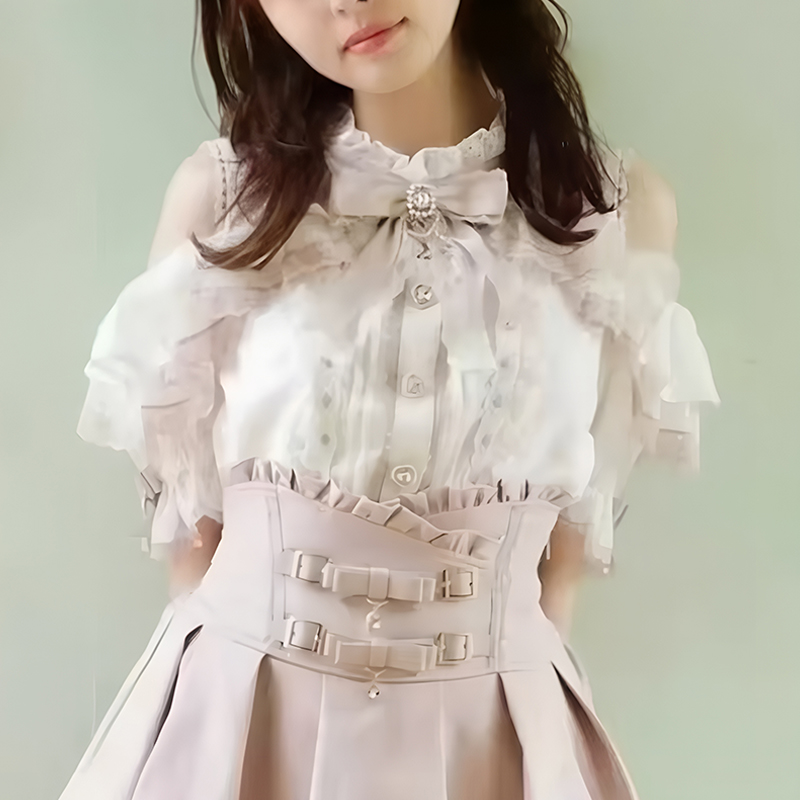 Bluse, Schleifenbluse, Off-Shoulder-Bluse, japanische Bluse