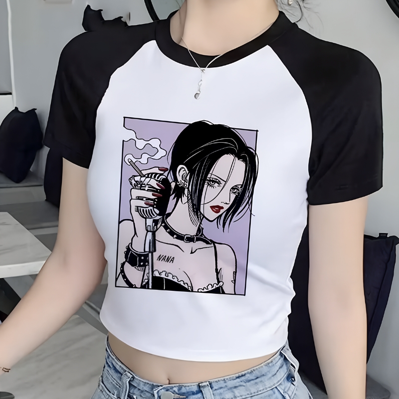 bauchfreies T-Shirt, Anime-T-Shirt